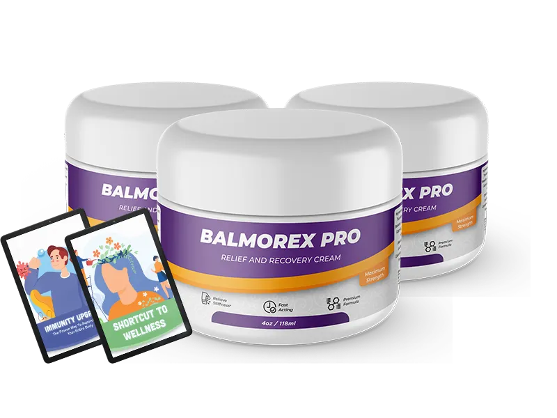 Three-jar Balmorex Pro package with two digital guides